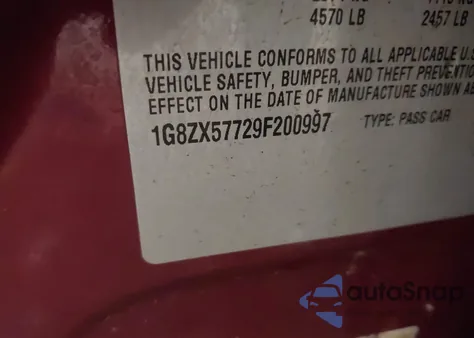 2009 Saturn Aura Xr from USA, damaged, VIN 1G8ZX57729F200997